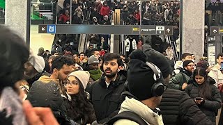 Fight on Toronto subway sparked delays dangerous overcrowding at Union Station on New Years Eve [upl. by Geordie]