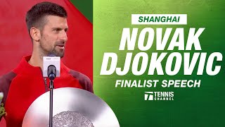 Novak Djokovics Shanghai Masters Finalist Speech  2024 Shanghai Championship [upl. by Gnivri37]