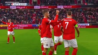 Gol di Marko Arnautovic oggi Austria vs Norvegia 51 tutti i golrhighlights UEFA Nations League [upl. by Dieter]