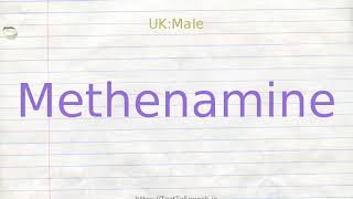 How to pronounce methenamine [upl. by Paviour328]