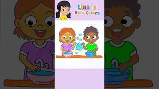 Children wash their hands  Coloring  Kids Songs ✨💖🌟 shorts nurseryrhymes coloring [upl. by Kcired985]