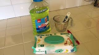 DIY How to Make Disinfectant Wipes Using Baby Wipes amp Lysol Cleaning Hack [upl. by Kumagai507]