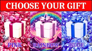 Choose Your Gift 💝🤩🤮  Pink Rainbow Blue  3 Gift Box Challenge [upl. by Ley]