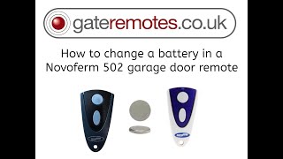 How to change the battery in a Novoferm 502 garage door remote [upl. by Cele]