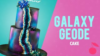 Galaxy Geode Cake Tutorial  How To  Cherry School [upl. by Jacenta]