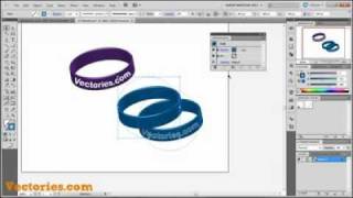 Vectoriescom  Making 3D Cool Wristband in Adobe Illustrator [upl. by Hanafee]