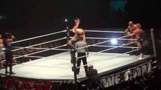 WWE RAW Live Tour Belgium 2013 John Cena amp Team Hell No VS Ryback Dolph Ziggler amp Big E Langston [upl. by Olnee]