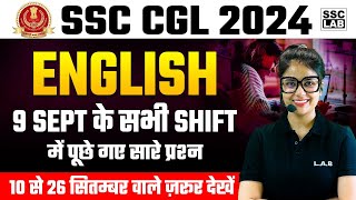 SSC CGL ANALYSIS 2024  SSC CGL 9 September All Shift English Paper Analysis [upl. by Diantha]