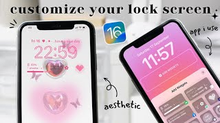 iOS16 how to customize your lock screen aesthetic 🌷✨ app amp setting [upl. by Warden42]