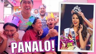 MISS UNIVERSE 2018 REACTION VIDEO PANALO SI CATRIONA GRAY  LC VLOGS 215 [upl. by Narmi]