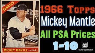 1966 Topps Mickey Mantle All PSA Prices [upl. by Shelby]