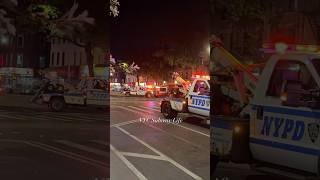 The NYPD Removing Cars Off 4th Ave in Sunset Park Brooklyn NYCMarathon NYMarathon NYC [upl. by Akeimat]