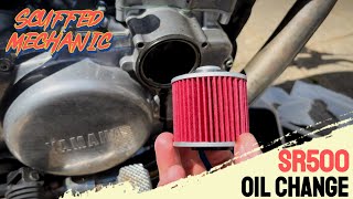 How To Change Oil On Yamaha SR500 [upl. by Hamil]