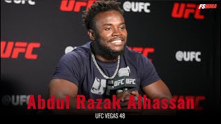 Abdul Razak Alhassan UFC Vegas 48 prefight media day [upl. by Nnail]