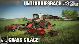 Mowing Grass For Silage Untergriesbach 3 Farming Simulator 19 Timelapse [upl. by Mirisola]