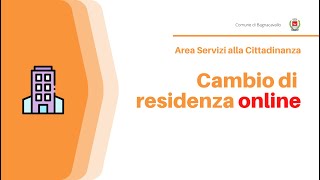 Servizi alla cittadinanza  Cambio di residenza online [upl. by Ocsecnarf578]