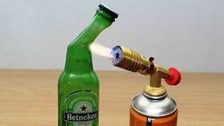 DIY GLASS BEER BOTTLE vs GAS TORCH [upl. by Brandise]