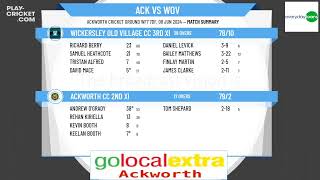 Ackworth CC 2nd XI v Wickersley Old Village CC 3rd XI [upl. by Tiertza274]