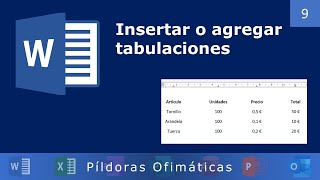 Insertar o agregar TABULACIONES en Word [upl. by Chapa]