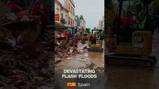 Aftermath of devastating Spain flash floods 2024 flashflood flooding shorts [upl. by Atiuqa]