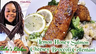 Lemon Honey Salmon with Cheese and Broccoli Cellentani  Teikas Kitchen [upl. by Alimaj]