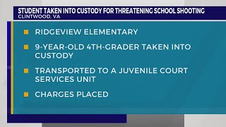 Sheriff Nineyearold taken into custody for threatening shooting at school in Clintwood Va [upl. by Koetke234]