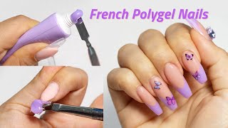 DIY French Polygel Nails for Beginners [upl. by Naneek]