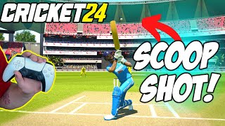 How to Play The Scoop Shot in Cricket 24 Pro Batting Controls [upl. by Nojel]