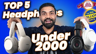 Top 5 Wireless Headphones Under 2000 in Flipkart BBD Sale  Headphone under 2k [upl. by Giah]