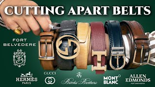 Cutting Apart Belts Hermes Gucci Brooks Brothers amp More [upl. by Ayor683]