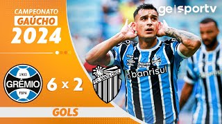 GRÊMIO 6 X 2 SANTA CRUZ  MELHORES MOMENTOS  CAMPEONATO GAÚCHO  geglobo [upl. by Fredrick]