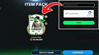 How to Redeem Code in FC Mobile 🤔 Free 94 OVR Garrincha 🔥 [upl. by Labana]