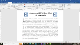 Comment Ajouter une LETTRINE au Début des Paragraphes [upl. by Akeber]