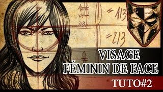 【TUTO2】 COMMENT DESSINER UN VISAGE FÉMININ DE FACE [upl. by Nnairam]