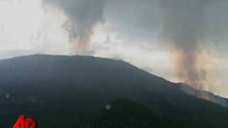 Raw Video Congo Volcano Spews Lava [upl. by Nednerb974]