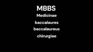 MBBS BMBS full form and latin [upl. by Asil]