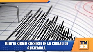 Fuerte sismo sensible en la ciudad de Guatemala [upl. by Wieren]