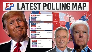 2024 Presidential Map Based on Latest Polls  Biden v Trump v RFK Jr [upl. by Ditmore]