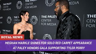 Meghan Markle Shines for Solo Red Carpet Appearance at Paley Honors Gala Supporting Tyler Perry [upl. by Reinold]