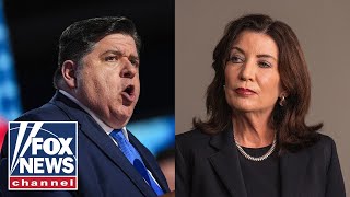 OUT OF TOUCH Blue state governors scorned over vows to battle Trump [upl. by Nnaacissej598]