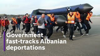 Fast track deportation of Albanians planned  as French police clash with people crossing Channel [upl. by Nosreve888]