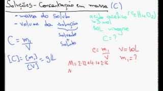 Concentração em Massa C  Química  Isso é Genial [upl. by Mccarthy]