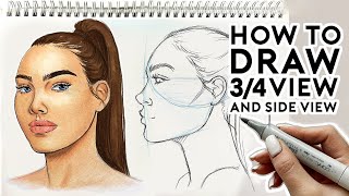 HOW TO DRAW 34 FACE AND SIDE PROFILE  Drawing Tutorial [upl. by Hume]