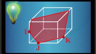 section dun cube par un plan  exercice type bac  géométrie dans lespace  terminale S [upl. by Heyer]