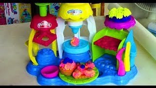 PlayDoh Frosting Fun Bakery with PlayDoh Plus Make Cup Cake and Cake Play Dough [upl. by Socem]