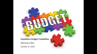 Hopkinton Budget Committee 1092024 [upl. by Eidnar]