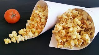 Popcorn with Tomato Masala Quick 5 Minutes Recipe Fadwas KitchenRecipe9 [upl. by Sherard53]