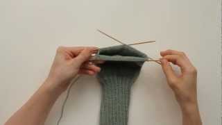 How to Knit a Sock Heel Flap 1 of 3 [upl. by Helena448]