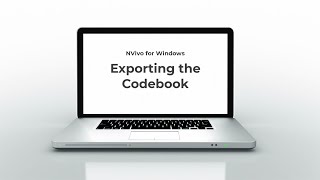 Exporting the codebook NVivo for Windows [upl. by Aicercul]