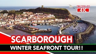 SCARBOROUGH  Winter seafront tour of Scarborough Yorkshire England [upl. by Enilrac]